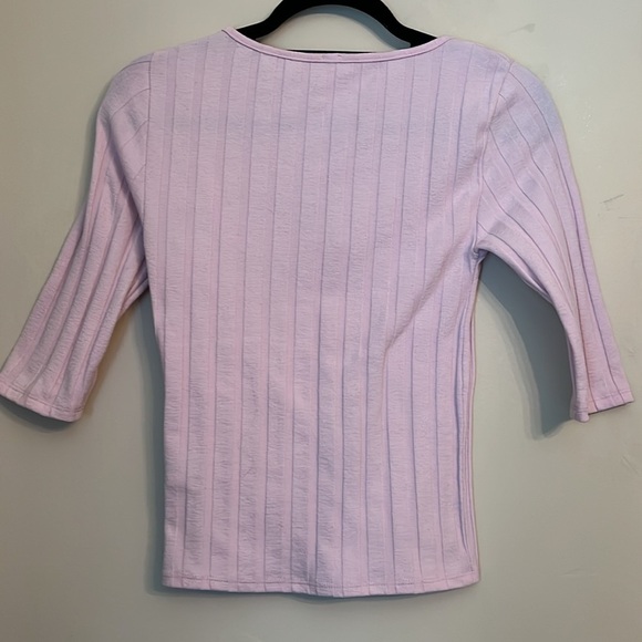 Free People Central Park Baby Pink Three Quarter Sweater Cardigan XS - Picture 7 of 14